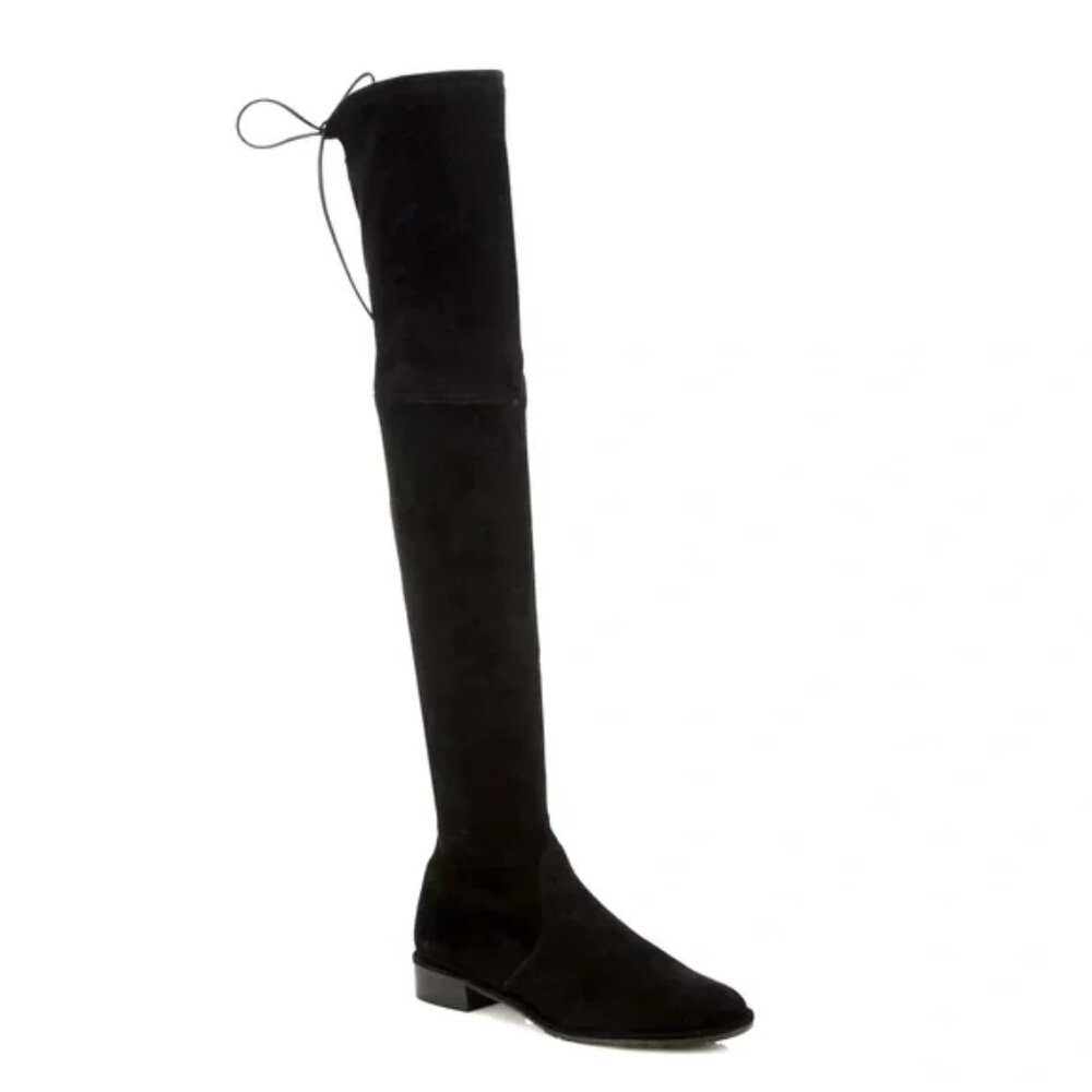 Stuart Weitzman Black Lowland Suede Thigh High Boots size 5